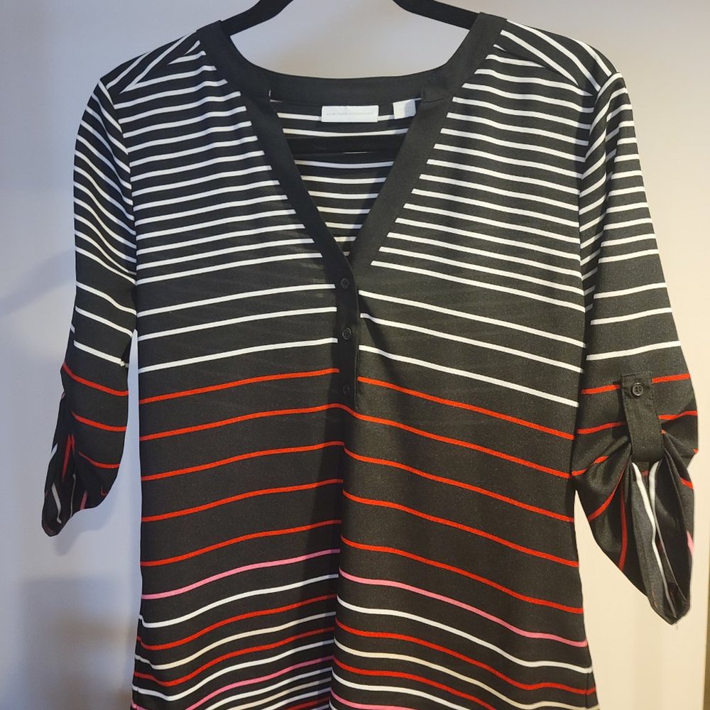 Stripped New York and Company Blouse